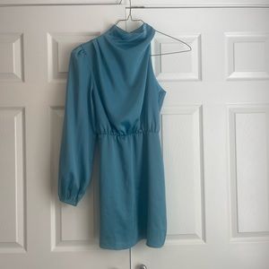 One shoulder long sleeve dress